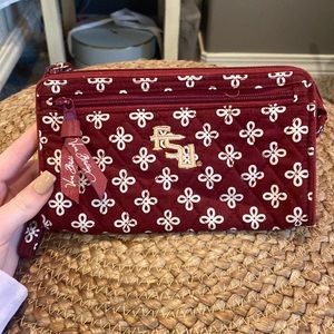 Vera Bradley quilted FSU wristlet